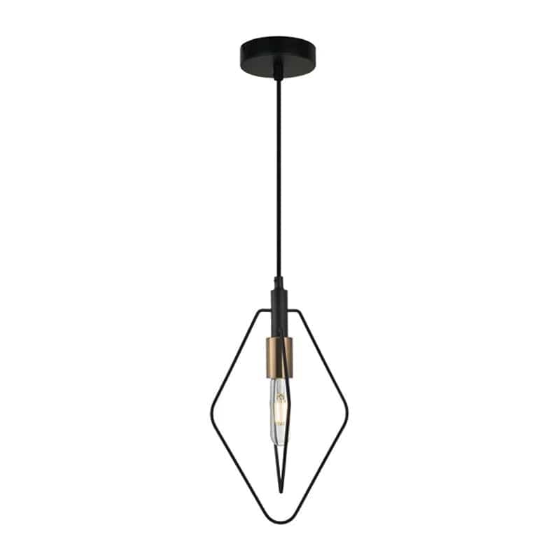 CLA Lighting Indoor Pendants Contour Pendant Light Diamond in Black w/ Antique Brass Lights-For-You CONTOUR3 9326191033001