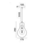 CLA Lighting Indoor Pendants Contour Pendant Light Pear in Black w/ Antique Brass Highlight Lights-For-You CONTOUR1 9326191032981