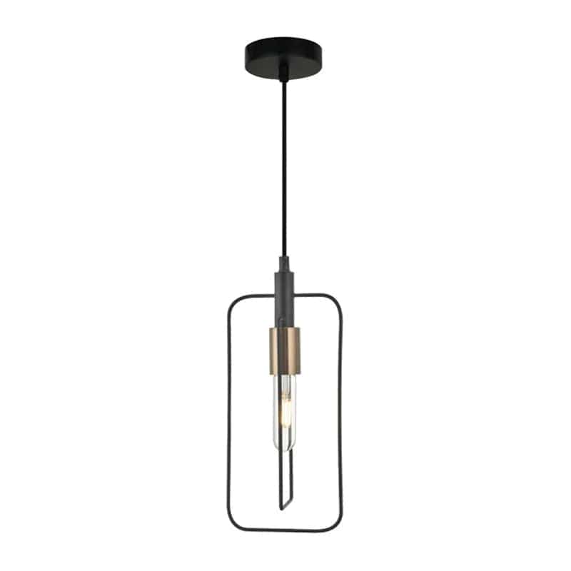 CLA Lighting Indoor Pendants Contour Pendant Light Rectangular in Black w/ Antique Brass Lights-For-You CONTOUR2 9326191032998