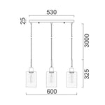 CLA Lighting Indoor Pendants Espejo Interior Bar Pendant Light 3Lt Lights-For-You