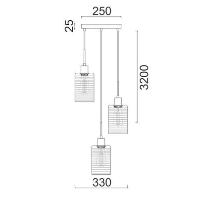 CLA Lighting Indoor Pendants Espejo Interior Pendant Light 3Lt Lights-For-You
