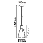 CLA Lighting Indoor Pendants Faro Iron & Wood Convex Cone Pendant Light Lights-For-You