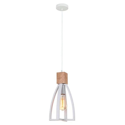 CLA Lighting Indoor Pendants Faro Iron & Wood Convex Cone Pendant Light Lights-For-You FARO2 9326191023194