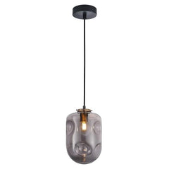 CLA Lighting Indoor Pendants Fossette Indoor Glass Pendant Light Dimpled Smoke Oblong Lights-For-You FOSSETTE4 9326191034459