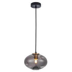 CLA Lighting Indoor Pendants Fossette Indoor Glass Pendant Light Dimpled Smoke Oval Lights-For-You FOSSETTE2 9326191034435