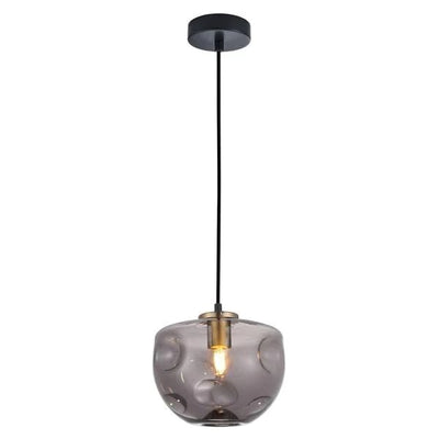 CLA Lighting Indoor Pendants Fossette Pendant Light Dimpled Smoke Flat Top Dome Lights-For-You FOSSETTE3 9326191034442
