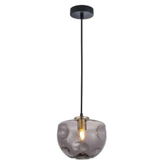 CLA Lighting Indoor Pendants Fossette Pendant Light Dimpled Smoke Flat Top Dome Lights-For-You FOSSETTE3 9326191034442