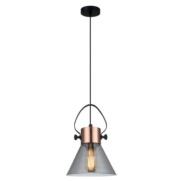 CLA Lighting Indoor Pendants Fumoso Copper Plate Pendant Light w/ Smoke Glass Lights-For-You FUMOSO1 9326191024023