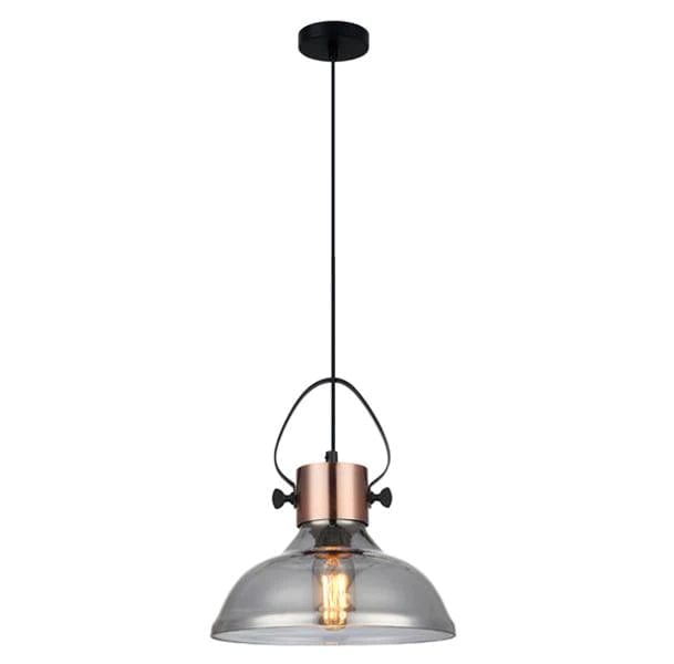 CLA Lighting Indoor Pendants Fumoso Copper Plate Pendant Light w/ Smoke Glass Lights-For-You FUMOSO3 9326191024047