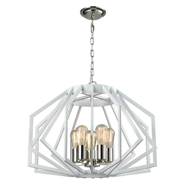 CLA Lighting Indoor Pendants Gamba Industrial White Pendant Light in white Lights-For-You GAMBA3 9326191024986