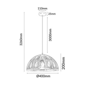 CLA Lighting Indoor Pendants Marrakesh Dome Pendant Light Lights-For-You MARRAKESH03A 9326191037283