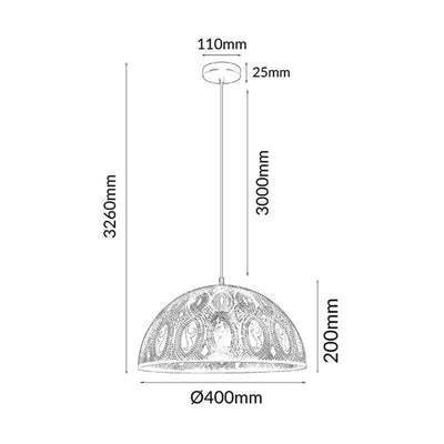 CLA Lighting Indoor Pendants Marrakesh Dome Pendant Light Lights-For-You MARRAKESH03A 9326191037283
