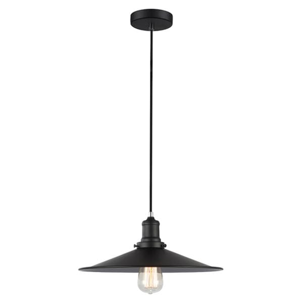 CLA Lighting Indoor Pendants Piatto Iron Black Pendant Light Lights-For-You PIATTO1 9326191018831