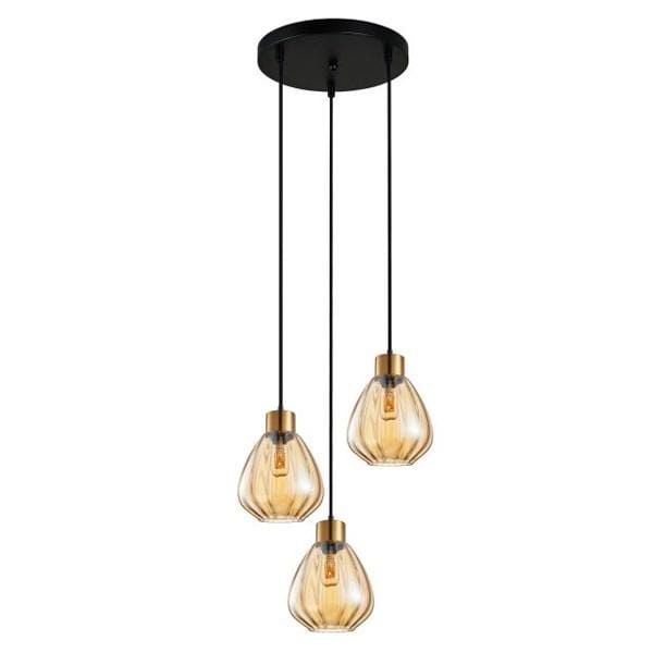 CLA Lighting Indoor Pendants Tulip Glass Ribbed Pendant Light 3Lt Lights-For-You TULIP1X3R 9326191034831