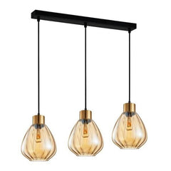 CLA Lighting Indoor Pendants Tulip Glass Ribbed Pendant Light 3Lt Lights-For-You TULIP1X3S 9326191034824