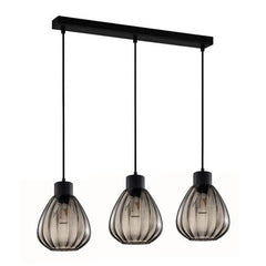 CLA Lighting Indoor Pendants Tulip Glass Ribbed Pendant Light 3Lt Lights-For-You TULIP2X3S 9326191034855