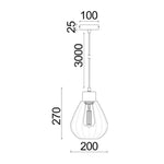 CLA Lighting Indoor Pendants Tulip Interior Glass Ribbed Pendant Light 1Lt Lights-For-You