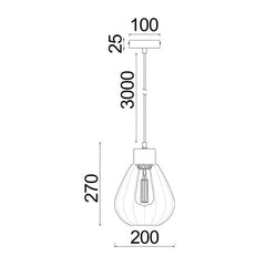 CLA Lighting Indoor Pendants Tulip Interior Glass Ribbed Pendant Light 1Lt Lights-For-You