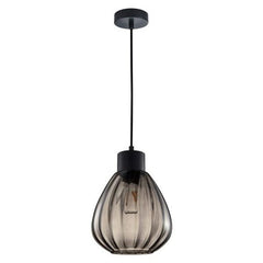 CLA Lighting Indoor Pendants Tulip Interior Glass Ribbed Pendant Light 1Lt Lights-For-You TULIP2 9326191034848