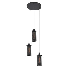 CLA Lighting Indoor Pendants Veneto Iron Pendant Light in Black Mesh Lights-For-You VENETO1X3BK 9326191021886