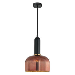 CLA Lighting Indoor Pendants Vintaj Interior Dome Ribbed Glass Pendant Light 1Lt Lights-For-You VINTAJ16 9326191036828