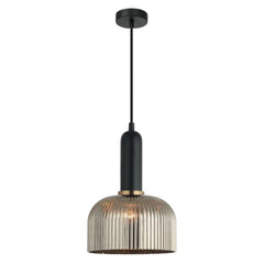 CLA Lighting Indoor Pendants Vintaj Interior Dome Ribbed Glass Pendant Light 1Lt Lights-For-You VINTAJ17 9326191036835