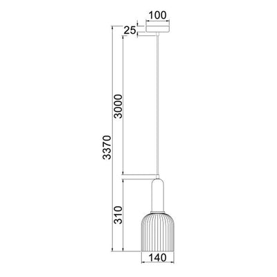 CLA Lighting Indoor Pendants Vintaj Interior Ellipse Ribbed Glass Pendant Light Lights-For-You