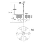 CLA Lighting Indoor Pendants Votif 6Lt Pendant Light in Candelabra Lights-For-You VOTIF1 9326191036934