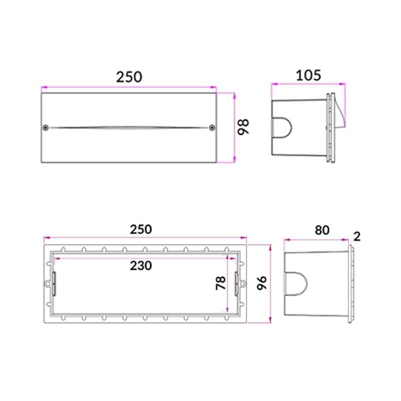 CLA Lighting Indoor Wall Lights Oga Exterior LED Recessed Wall Light Lights-For-You