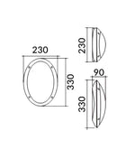 CLA Lighting Led lights Outdoor LED Bulkhead Light Oval 12W Lights-For-You BULK3 9326191015816
