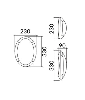 CLA Lighting Led lights Outdoor LED Bulkhead Light Oval 12W Lights-For-You BULK3 9326191015816