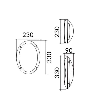 CLA Lighting Led lights Outdoor LED Bulkhead Light Oval 12W Lights-For-You BULK3 9326191015816