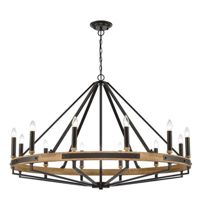 CLA Lighting Lighting Funale Pendant Light 12Lt in Natural Wood/Oil Rubbed Bronze or Oak Wood/Satin Brass Lights-For-You FUNALE3