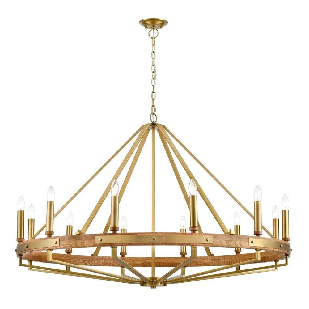 CLA Lighting Lighting Funale Pendant Light 12Lt in Natural Wood/Oil Rubbed Bronze or Oak Wood/Satin Brass Lights-For-You FUNALE6