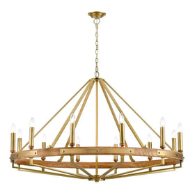 CLA Lighting Lighting Funale Pendant Light 12Lt in Natural Wood/Oil Rubbed Bronze or Oak Wood/Satin Brass Lights-For-You FUNALE6