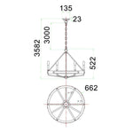 CLA Lighting Lighting Funale Pendant Light 6Lt in Natural Wood/Oil Rubbed Bronze or Oak Wood/Satin Brass Lights-For-You