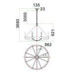 CLA Lighting Lighting Funale Pendant Light 8Lt in Natural Wood/Oil Rubbed Bronze or Oak Wood/Satin Brass Lights-For-You