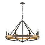 CLA Lighting Lighting Funale Pendant Light 8Lt in Natural Wood/Oil Rubbed Bronze or Oak Wood/Satin Brass Lights-For-You FUNALE2