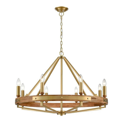 CLA Lighting Lighting Funale Pendant Light 8Lt in Natural Wood/Oil Rubbed Bronze or Oak Wood/Satin Brass Lights-For-You FUNALE5