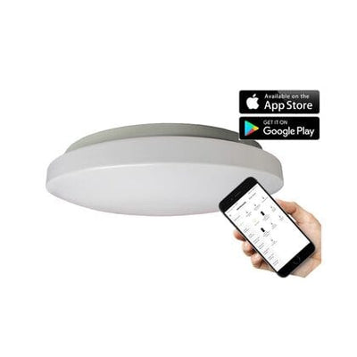 Smart 18W LED Dimmable Oyster Light White