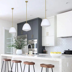CLA Lighting Pendant Light Ciotola Large Dome Pendant Light w/ Frost Glass in Matte Black or Antique Brass Lights-For-You
