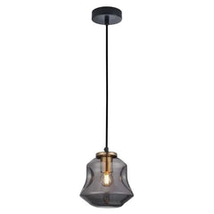 CLA Lighting Pendant Light Angled bell Fossette Indoor Glass Pendant Light Dimpled Smoke Angled Bell Lights-For-You FOSSETTE1
