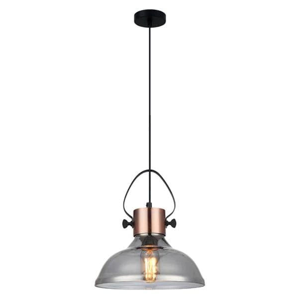 CLA Lighting Pendant Light Dome Fumoso Copper Plate Pendant Light w/ Smoke Glass (3 Styles) Lights-For-You FUMOSO3
