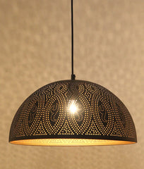 CLA Lighting Pendant Light Black w/ Gold Interior Marrakesh Dome Pendant Light Lights-For-You MARRAKESH03A