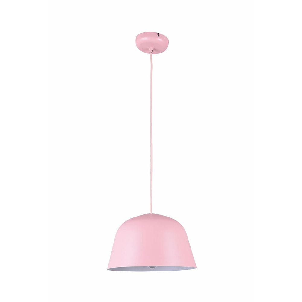 CLA Lighting Pendant Light Matt Pink Pastel Angled Dome Lights-For-You