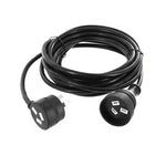 CLA Lighting Plug Socket Piggy Back Extension Lead Black 15A Flex/10A Plug & Socket Lights-For-You LEADB001 9326191028434