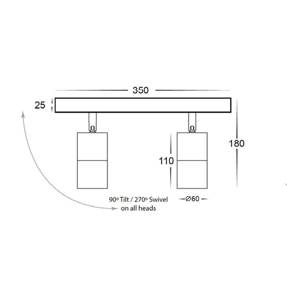 CLA Lighting Spot Lights Poseidon 2 Light Ceiling Spotlight Bar Light Lights-For-You