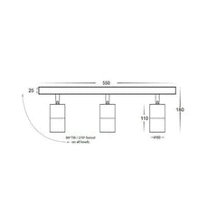 CLA Lighting Spot Lights Poseidon 3 Light 240V GU10 Ceiling Spotlight Bar Light Lights-For-You