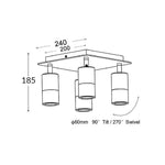 CLA Lighting Spot Lights Poseidon 4 Light Ceiling Spotlight Square Plate Lights-For-You
