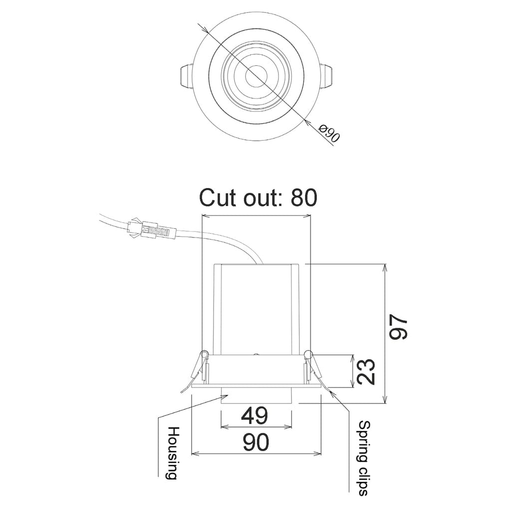 CLA Lighting Spot Lights Retractable 10W LED Recessed Spot Downlight Lights-For-You TELE1 9326191037757